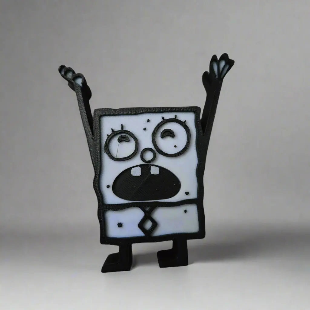 Cartoon Pencil Holder (V1) (Black and White) OJAI3D